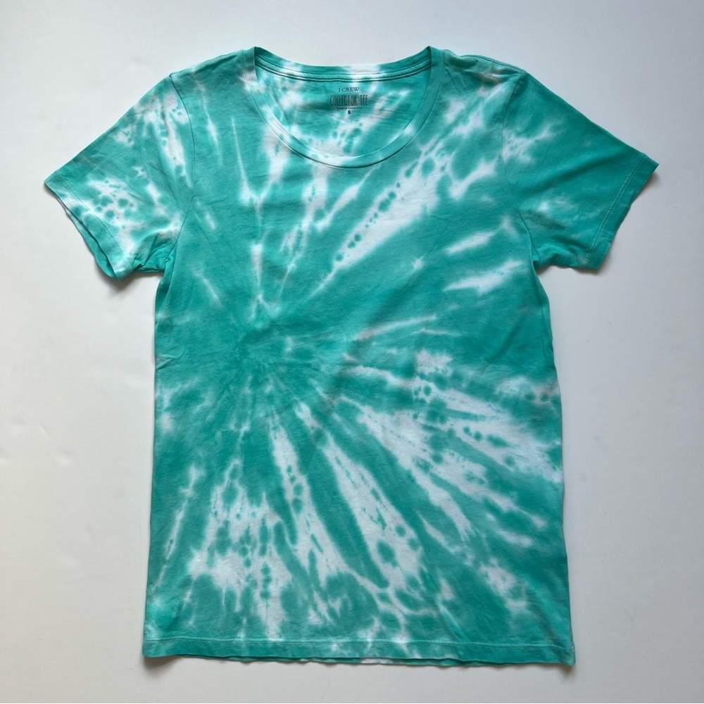 J. Crew Teal Tie Dye Collector Tee - Size Small S EUC